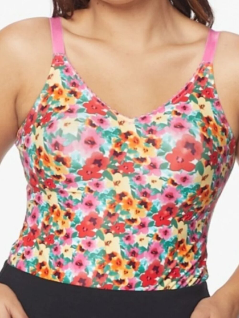 RUBY RIBBON Heritage Shapewear Cami Tank Top Floral Bloom Level 4 Support Sz. 38
